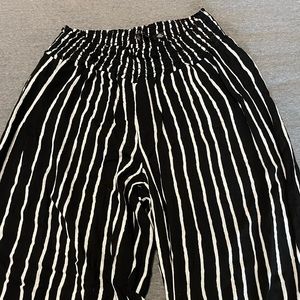 One5One rayon black and white striped pants